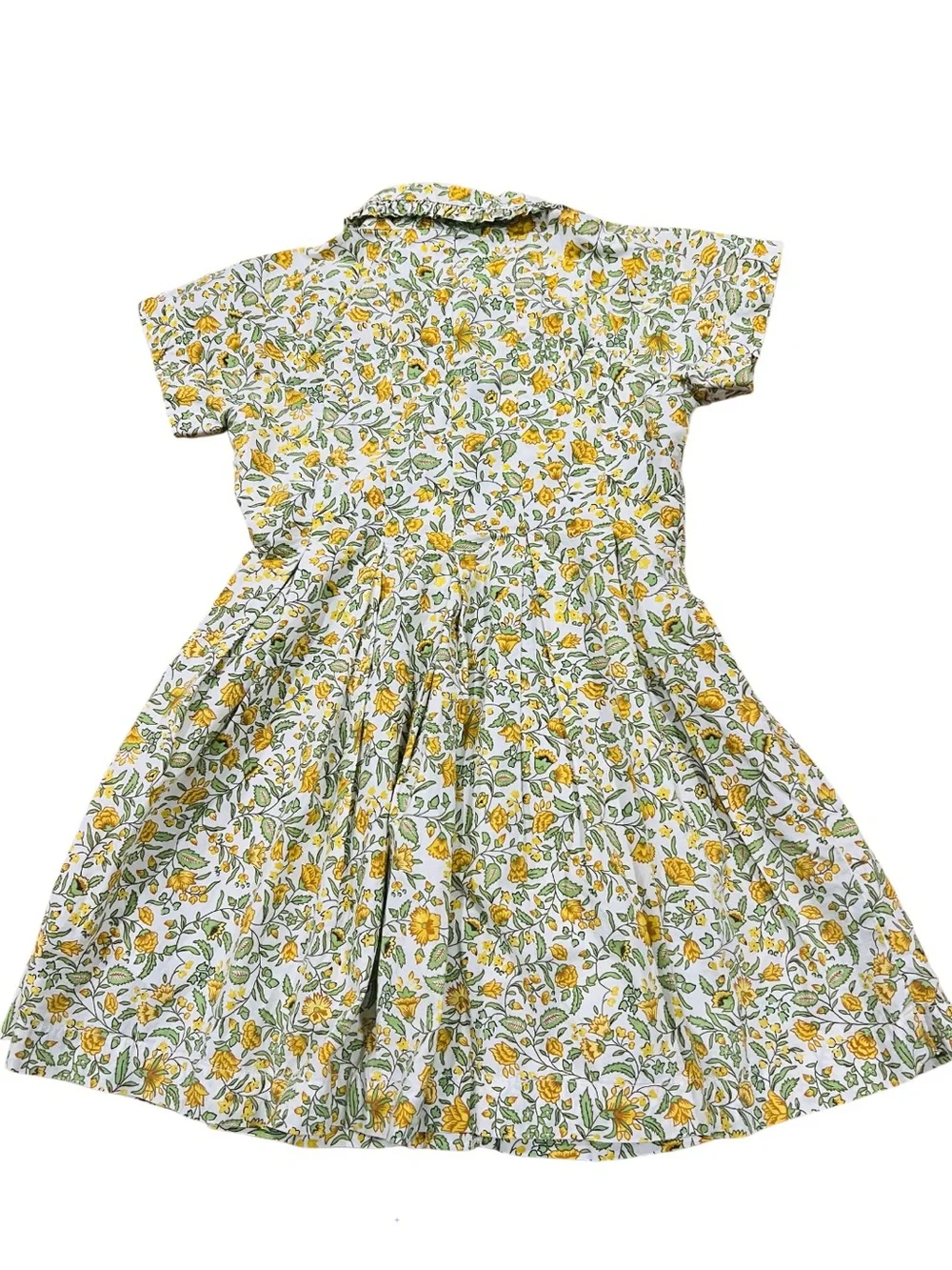 Crew & Crewcuts ruffle collar shirtress in cotton poplin dress Floral Size 4
